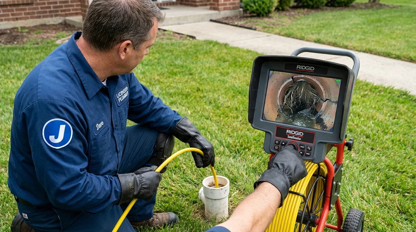 Sewer camera inspection being performed by Johns Plumbing LLC in Stayton