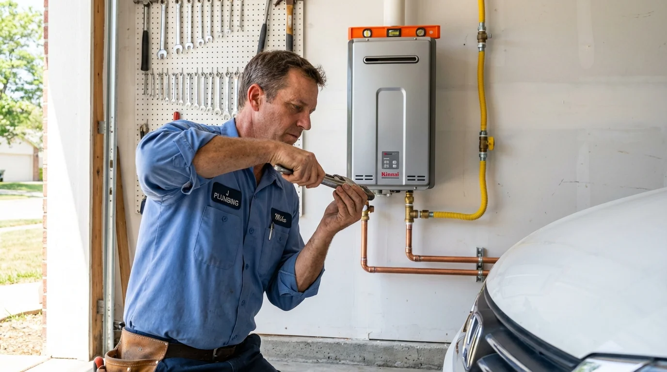 Tankless water heater installation by a Johns Plumbing LLC plumber in Stayton